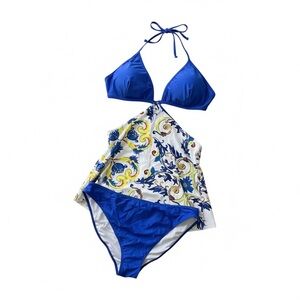 SHEIN unique Blue and White Bikini Set NWOT 4XL